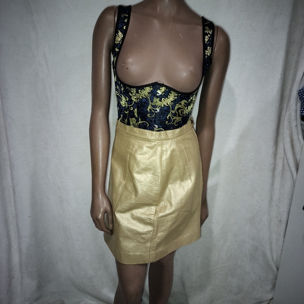 Gothic Body Shaper Underbust Corset Embroidery Jacquard Straps Bustier Sz S